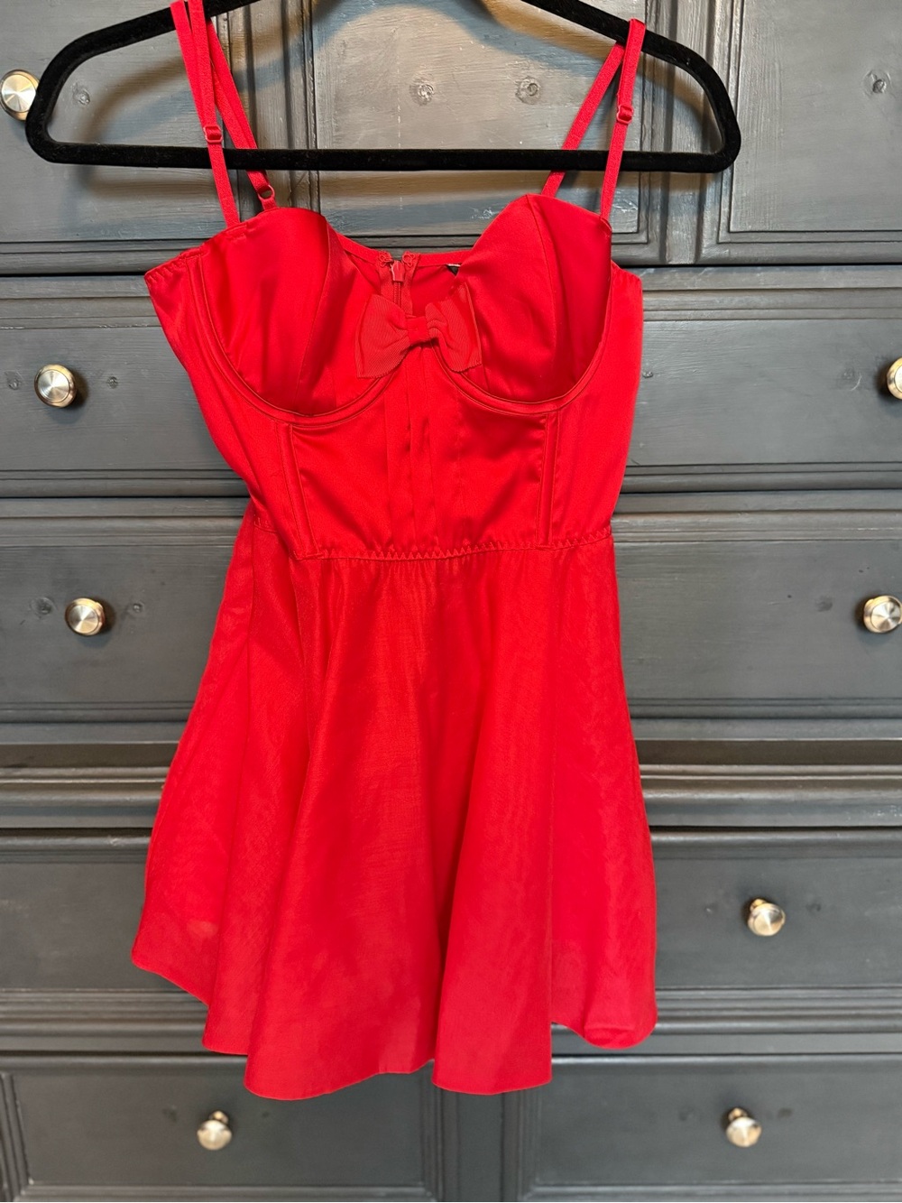 Victoria's Secret Red Bustier Dress with Bow Detail